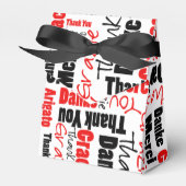 ありがとうございます 多言語 ワード コラージュ 赤 黒 フェイバーボックス (正面サイド)