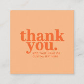 ありがとうございます 封筒カード| レトロなオレンジとピンク エンクロージャーカード (正面)