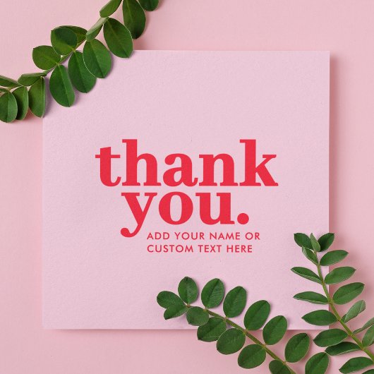 ありがとうございます 封筒カード | 現代の赤とピンク エンクロージャーカード