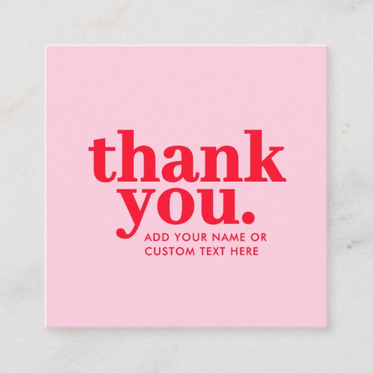ありがとうございます 封筒カード | 現代の赤とピンク エンクロージャーカード (正面)