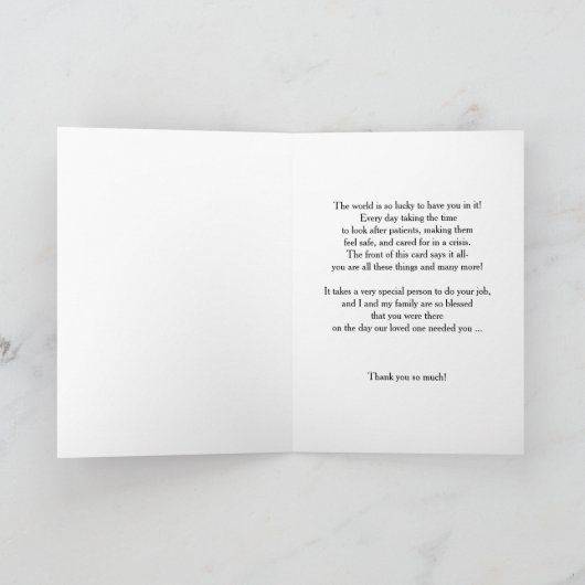 ありがとうございます！/救急医療隊員/EMT サンキューカード (内部)