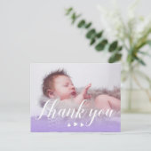 ありがとうございます。 | 新生児 | 紫とハート ポストカード (スタンド正面)