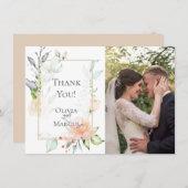 ありがとうございます | 春の花の植物写真フレーム サンキューカード (正面/裏面)