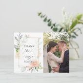 ありがとうございます | 春の花の植物写真フレーム サンキューカード (スタンド正面)