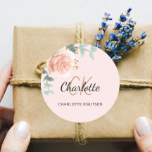 ありがとうございます、淡いピンクのバラとゴールドの花束、ユーカリを添えて