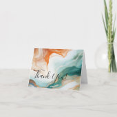 ありがとうございます | 現代的な抽象的なアゲートジェイドテラコッタ サンキューカード (正面)