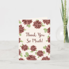 ありがとうございます - 赤いデイジーのフレーム サンキューカード