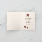 ありがとうございます - 赤いデイジーのフレーム サンキューカード (内部)