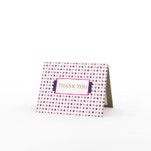 ありがとうございます – 金ゴールド、青、ピンク、白の点