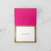 ありがとうございます – 金ゴールド、青、ピンク、白ストライプの サンキューカード (内部)