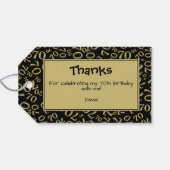 ありがとうございます。 | 70番目の乱数パターンブラック金ゴールド ギフトタグ (裏面横)