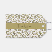 ありがとうございます。 | 70番目の乱数パターン金ゴールド白 ギフトタグ (正面(横))