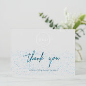 ありがとうございますScript Business Insert Logo Blue Gray 招待状 (スタンド正面)