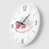 ありがとうございま食べす。 ラージ壁時計 (傾斜)