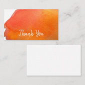 ありがとうございモダンまシンプルしたオレンジの水彩美術 ノートカード (正面/裏面)