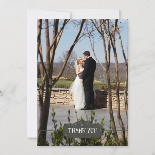 ありがとうござシンプルいます、の手描描きのカスタム写真 サンキューカード (正面)