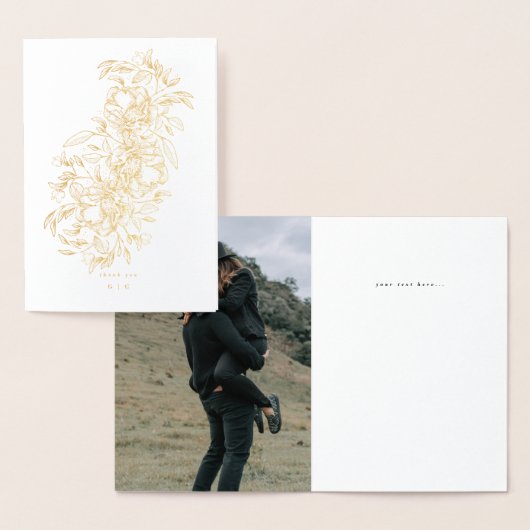 ありがとうごエレガントざい手描き植物単図 箔カード (ディスプレー)