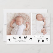 ありがとうごタイポグラフィ誕生発表写真 案内状 (正面)