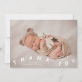 ありがとうごタイポグラフィ誕生発表写真 案内状 (正面)