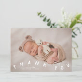 ありがとうごタイポグラフィ誕生発表写真 案内状 (スタンド正面)