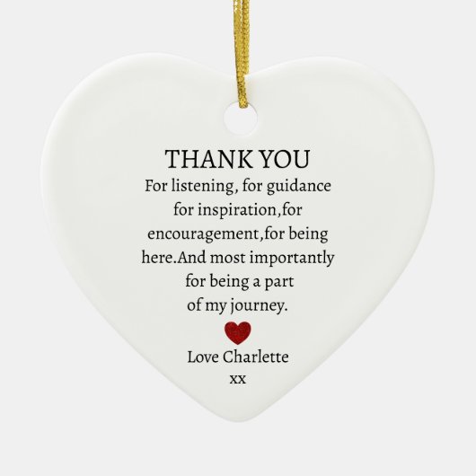 ありがとうご形見 |ありパーソナライズされたがとう セラミックオーナメント (正面)