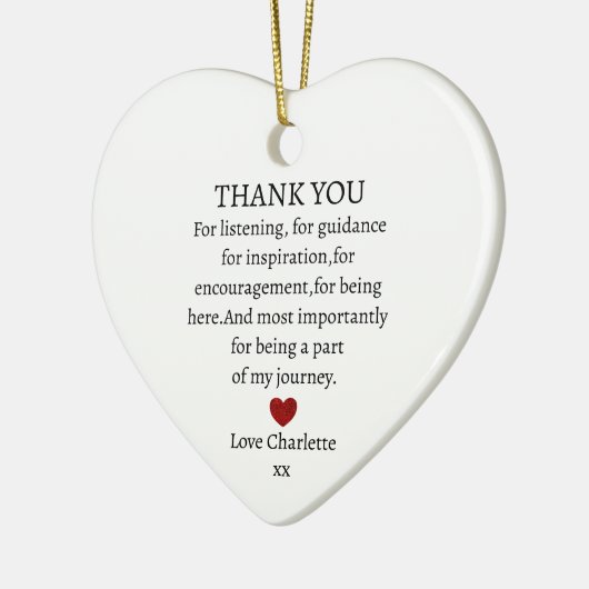 ありがとうご形見 |ありパーソナライズされたがとう セラミックオーナメント (左)