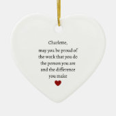 ありがとうご形見 |ありパーソナライズされたがとう セラミックオーナメント (正面)