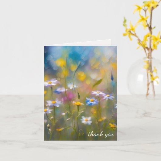 ありがとうご悔やみや弔慰ワイルドフラワーファミリー カード (黄色い花)