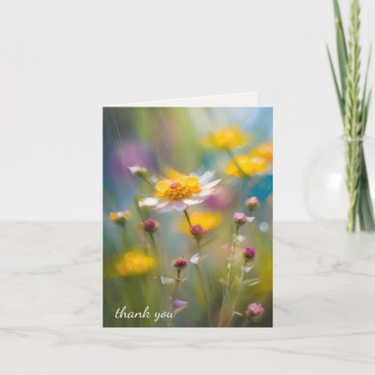 ありがとうご悔やみや弔慰ワイルドフラワーファミリー カード (正面)