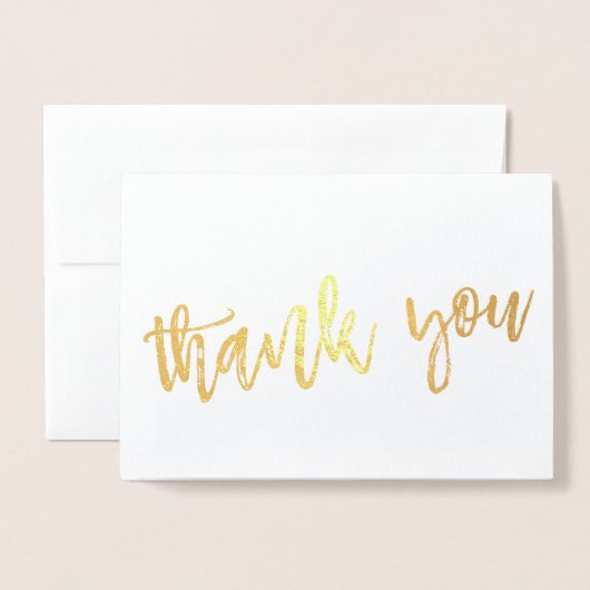 ありがとうご手モダン付き金箔 箔カード (封筒付き正面)