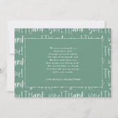 ありがとうご書手モダン写真誕生 案内状 (裏面)