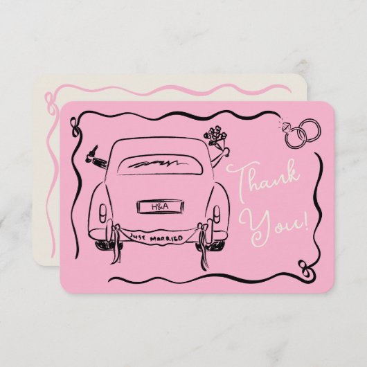 ありがとうご結婚ざわざ 招待状 (正面/裏面)