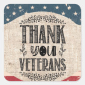 ありがとうご退役軍人シール スクエアシール (正面)