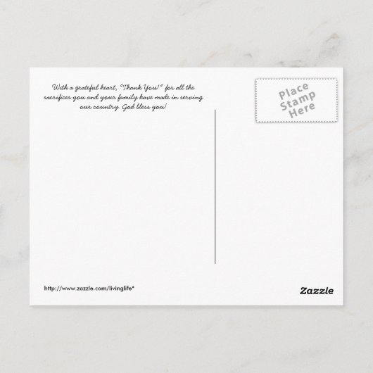ありがとうご退役軍人葉書 ポストカード (裏面)