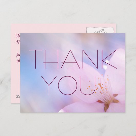 ありがとうさくらんぼのカスタマイズ ポストカード (正面/裏面)