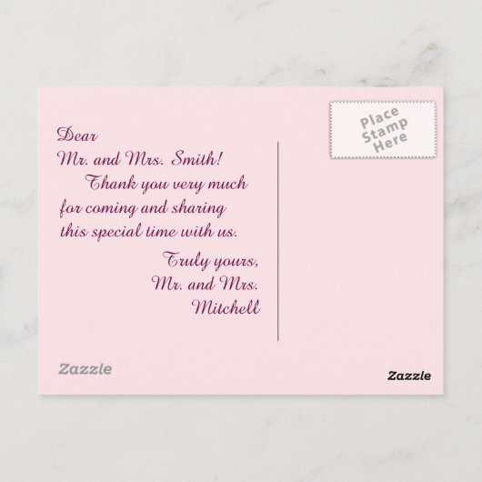 ありがとうさくらんぼのカスタマイズ ポストカード (裏面)