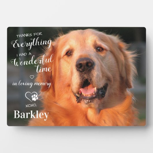 ありがとうすべてペットロス犬メモリアル写真 フォトプラーク (正面)
