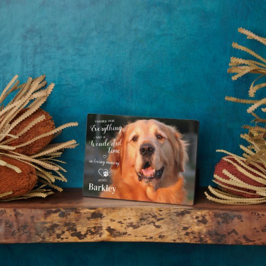 ありがとうすべてペットロス犬メモリアル写真 フォトプラーク (側面)