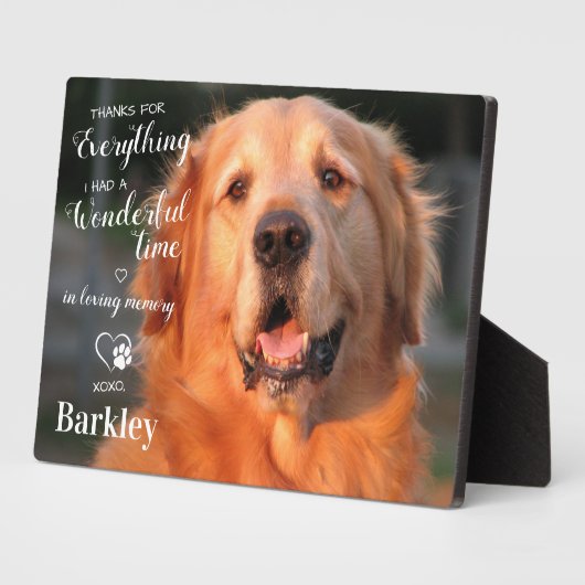 ありがとうすべてペットロス犬メモリアル写真 フォトプラーク (側面)