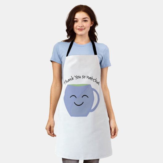 ありがとうそう抹茶 エプロン (着用した状態)