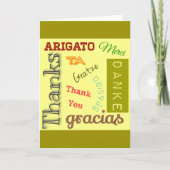 ありがとうたくさんの言語でタイポグラフィデザイン サンキューカード (正面)
