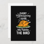 ありがとうと与え家族に鳥を受けおもしろいる 招待状 (正面/裏面)