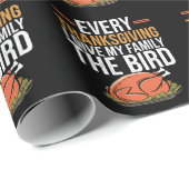 ありがとうと与え家族に鳥を渡す ラッピングペーパー (ロールコーナー)