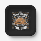 ありがとうと与え家族は鳥が醜い ペーパープレート (正面)