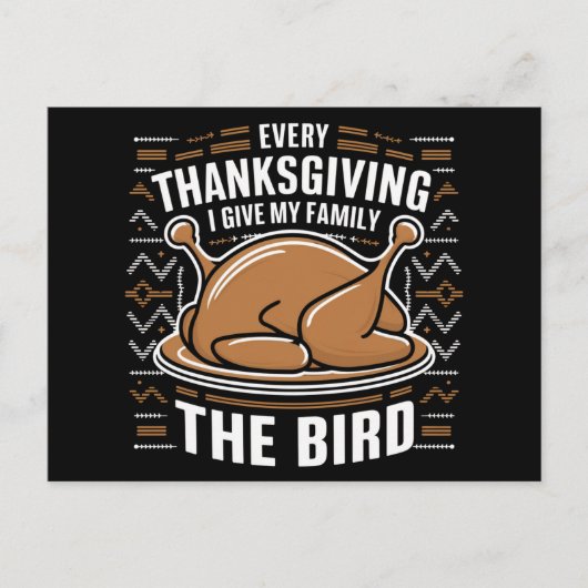 ありがとうと与え家族は鳥が醜い ポストカード (正面)