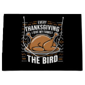 ありがとうと与え家族は鳥が醜い ラージペーパーバッグ (正面)