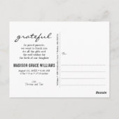 ありがとうと出産報告の写真コラージュ ポストカード (裏面)