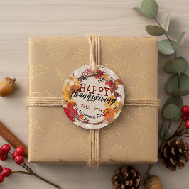 ありがとうと秋のリースが盛り上がる フェイバータグ