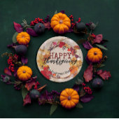 ありがとうと秋のリースが盛り上がる ペーパープレート