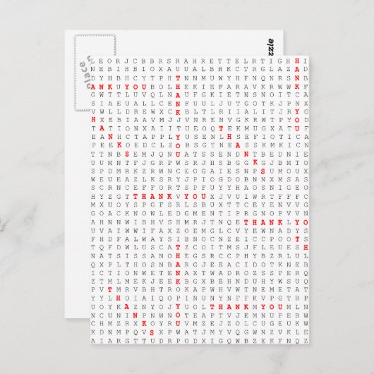 ありがとうと言う感謝のパズル ポストカード (正面/裏面)